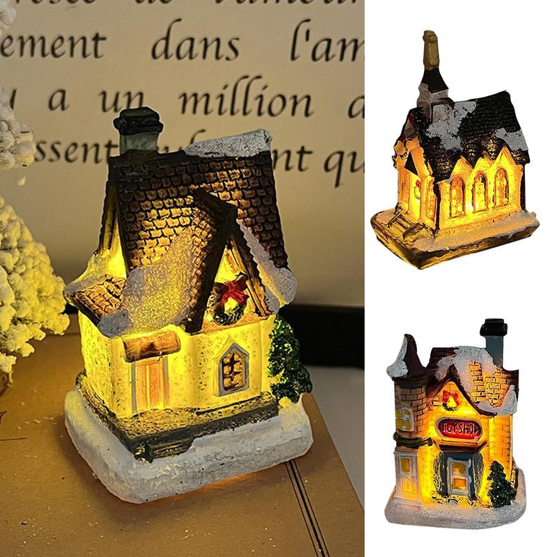 Collectible Vintage Lamps - 電池式クリスマスビレッジ、ヴィンテージ農家ナイトライト、電池式ベッドサイドランプ、収集可能な建物のテーブル、ヴィンテージハウス