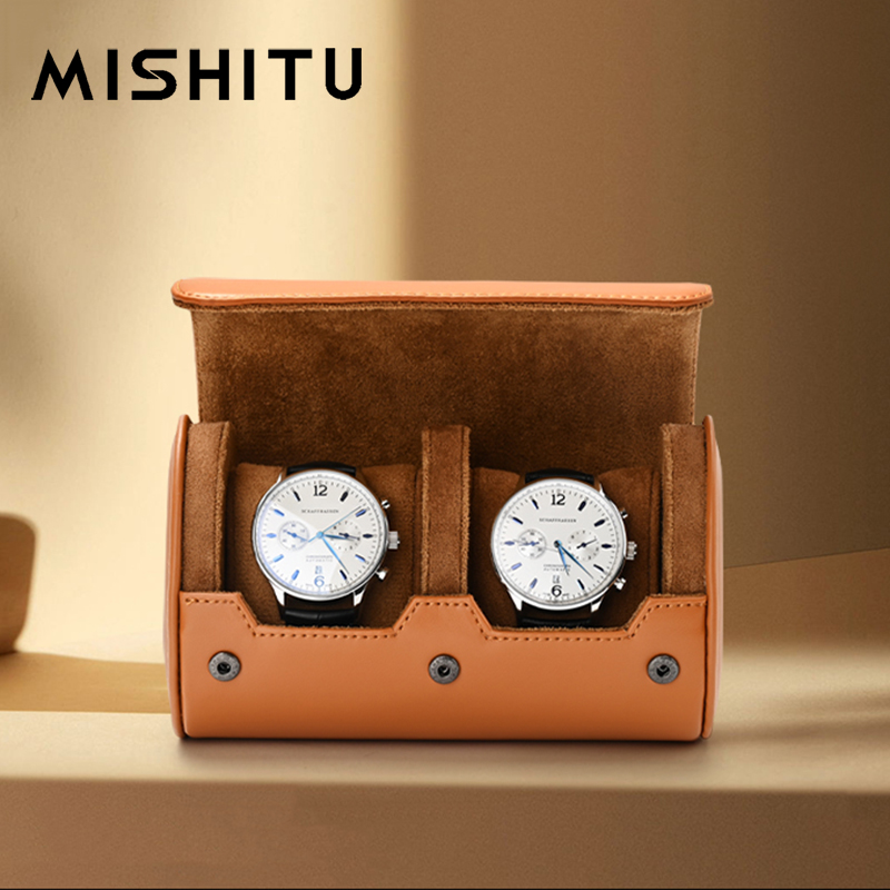Vintage Collectible Item - MISHITU 1/2/3 スロット時計収納ロールトラベルバッグポータブルヴィンテージレザー時計ディスプレイボックス収納袋時計オーガナイザー男性ギフト