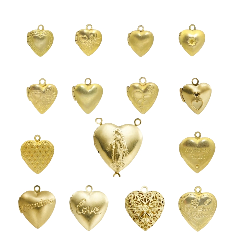Vintage Collectible Item - BoYuTe (50 ピース/ロット) 金属真鍮ハート型フォトロケットペンダントオープン Diy ジュエリーアクセサリー卸売