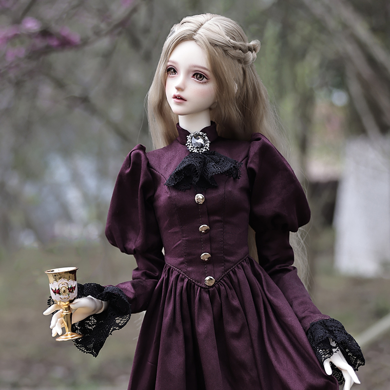 Vintage Toy Collector - Elina bjd-エレガントなヴィンテージの女性の人形,かわいい人形,明るい紫色のドレス,樹脂,芸術的なおもちゃ,おとぎ話,1/3