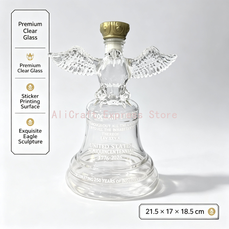 250th インディペンデンス イーグル ベル ガラスワイン - Vintage Collectible Liquor Bottles のレビューと価格