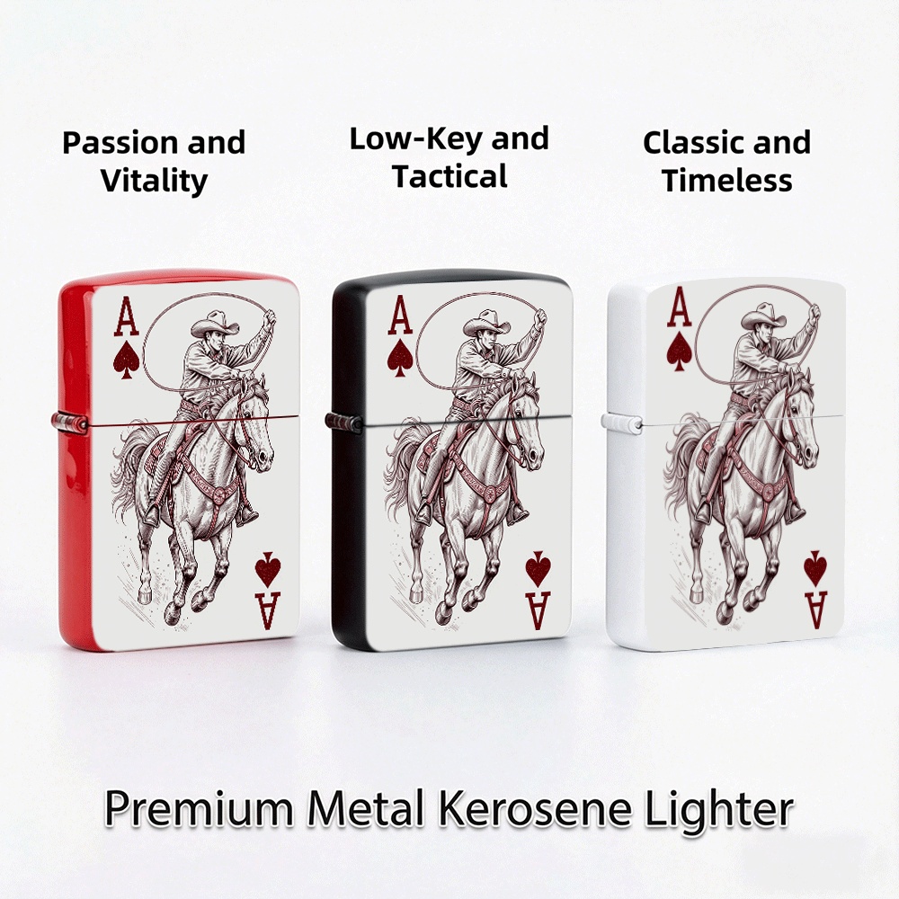 フリップトップライター カウボーイ ロデオ スペードのエース - Vintage Collectible Playing Cards のレビューと価格