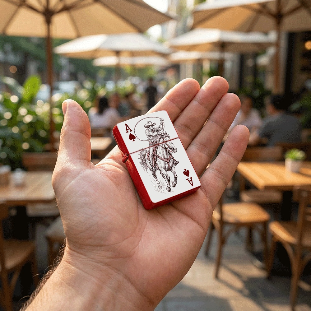 フリップトップライター カウボーイ ロデオ スペードのエース - Vintage Collectible Playing Cards のレビューと価格