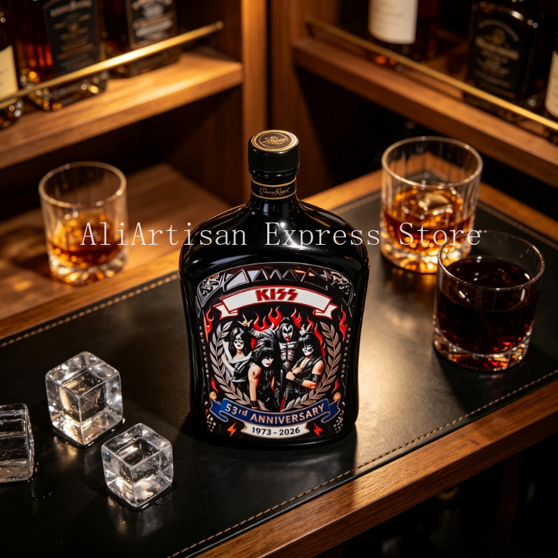 ロックミュージックにインスパイアされたウイスキーデキャンタ、 - Vintage Collectible Liquor Bottles のレビューと価格