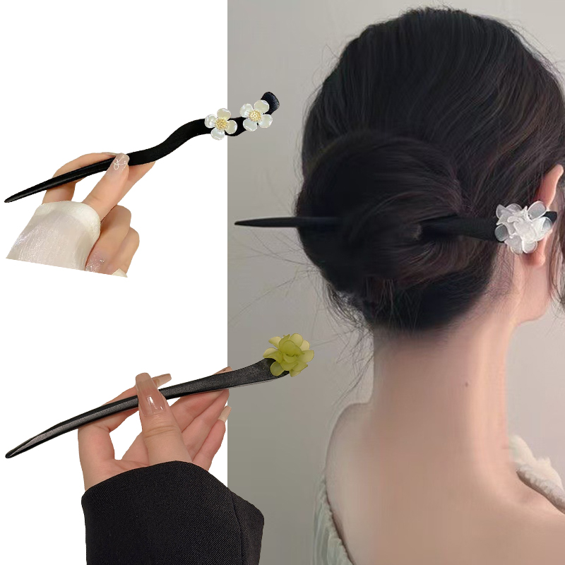 ヴィンテージ中国風の木製花ヘアスティックパールヘアピンジュエ - Vintage Collectible Item のレビューと価格