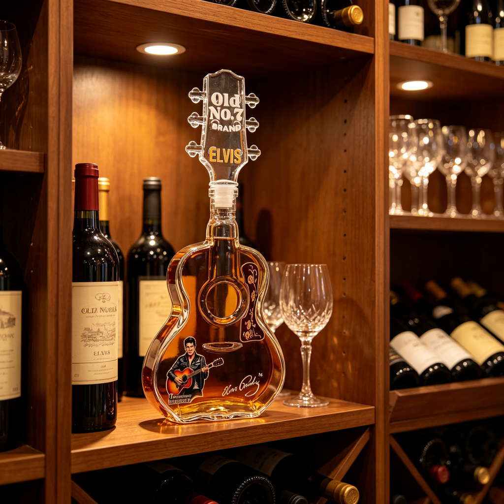 エルビスギターウイスキーデキャンタヴィンテージガラス酒瓶ロッ - Vintage Collectible Liquor Bottles のレビューと価格