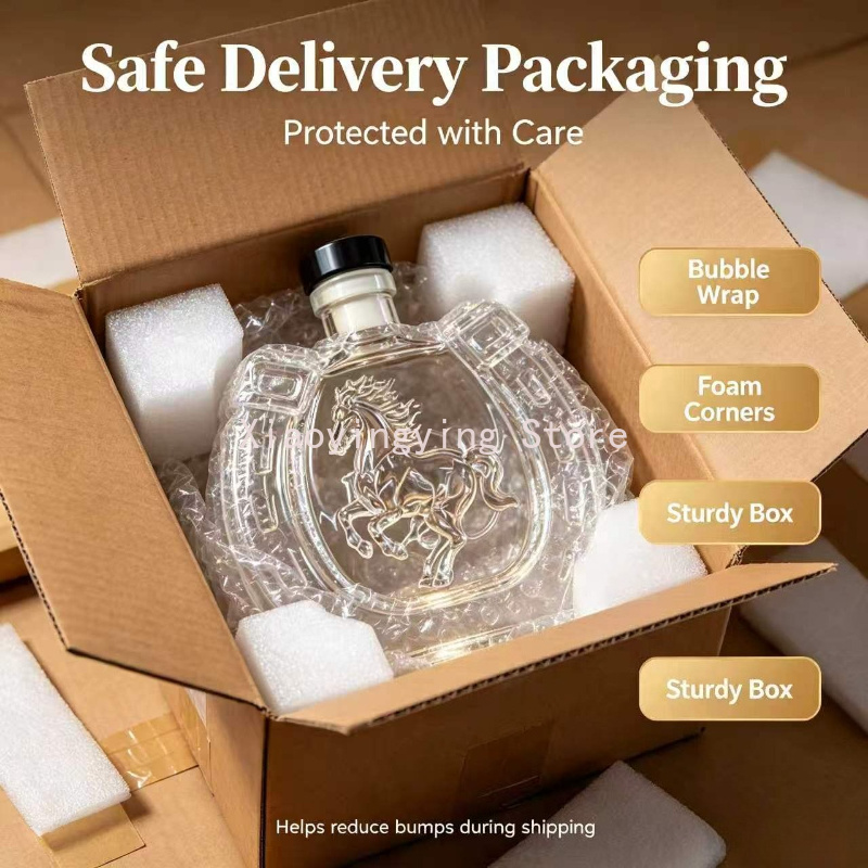 ヴィンテージ馬柄エンボス加工ガラス製ワインデキャンタ、馬蹄形 - Vintage Collectible Liquor Bottles のレビューと価格