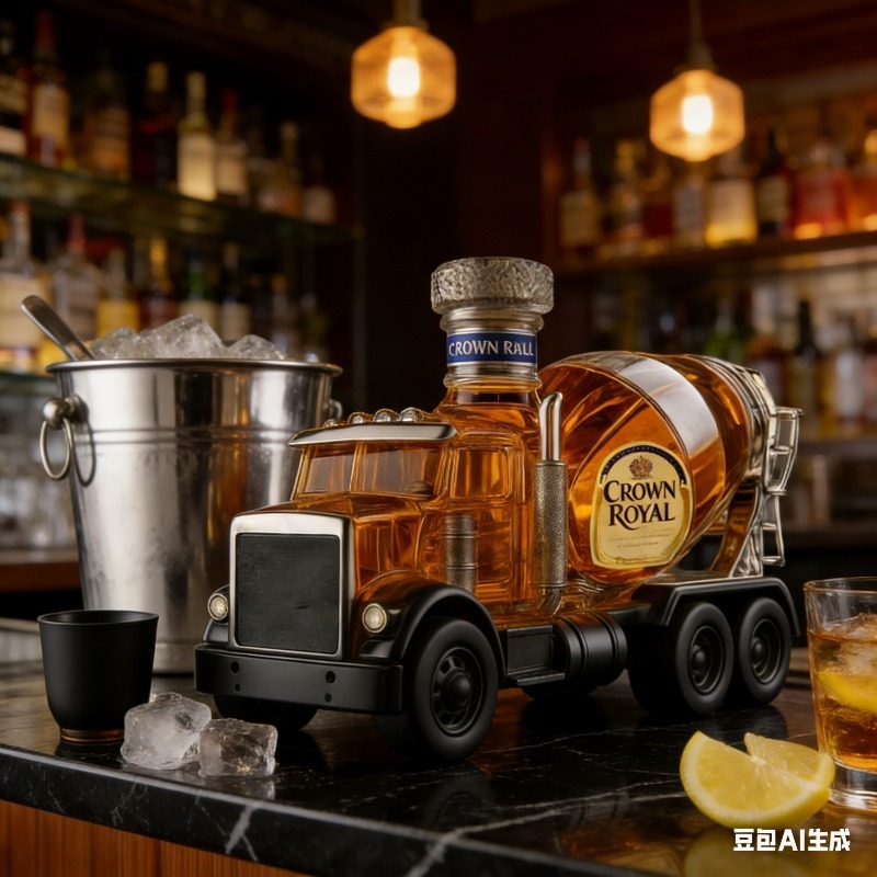 ヴィンテージトラックデザインのガラス製ウイスキーデカンター、 - Vintage Collectible Liquor Bottles のレビューと価格