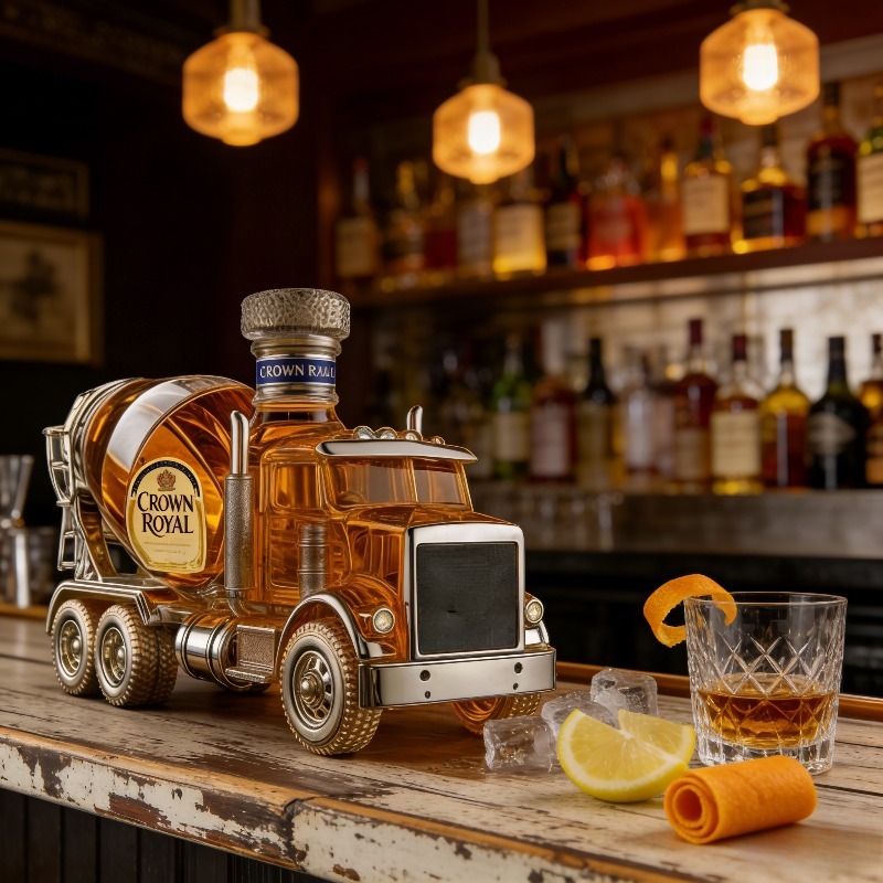 ヴィンテージトラックデザインのガラス製ウイスキーデカンター、 - Vintage Collectible Liquor Bottles のレビューと価格